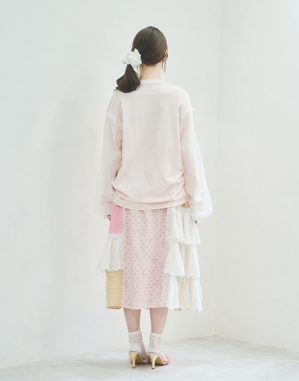 (Pre-order) Lolime lacy shirring logo pullover