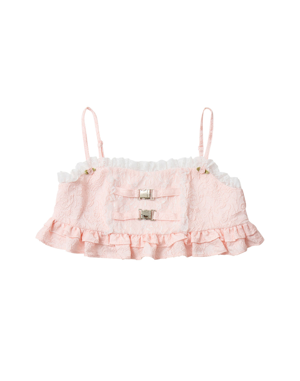 Lolime frill rose jacquard bustier