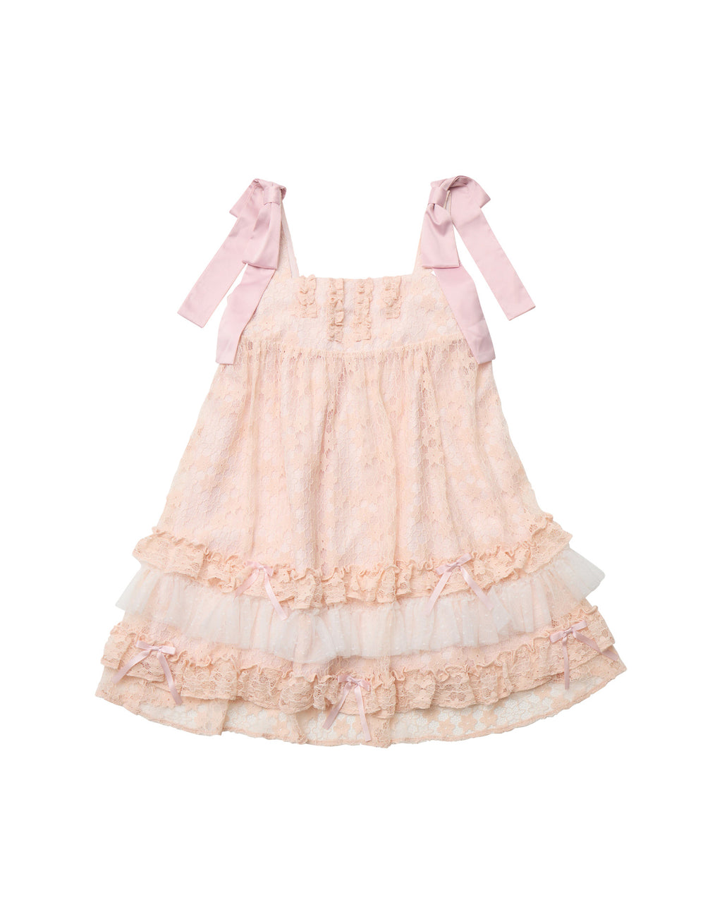 Lolime satin ribbon lace mini dress