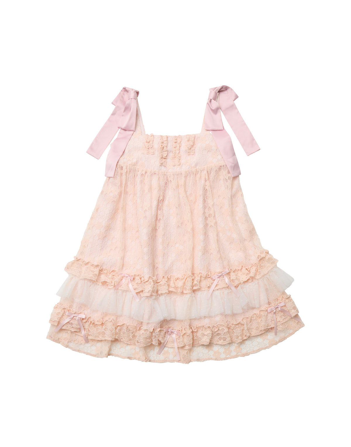 Lolime satin ribbon lace mini dress