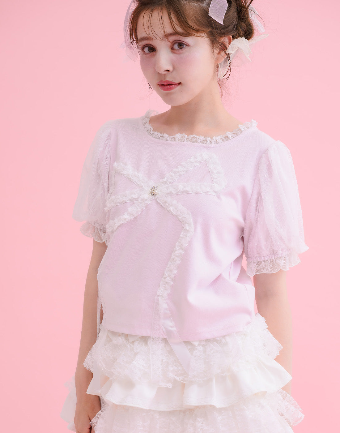 mellfy memory Hug me ribbon puff T-shirt