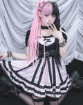 AVENCHUMU Ribbon belt lace and ribbon bad girl one piece