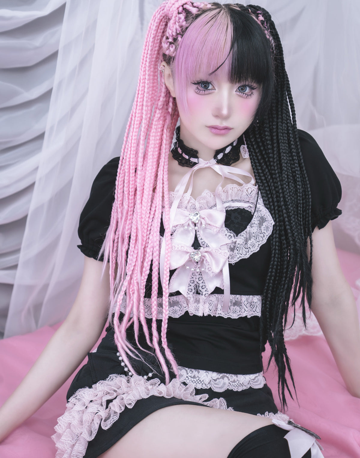 AVENCHUMU Lacy heart camisole ＆cardigan ensemble