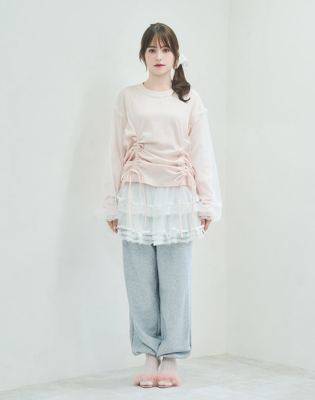 (Pre-order) Lolime tulle layered skirt pants