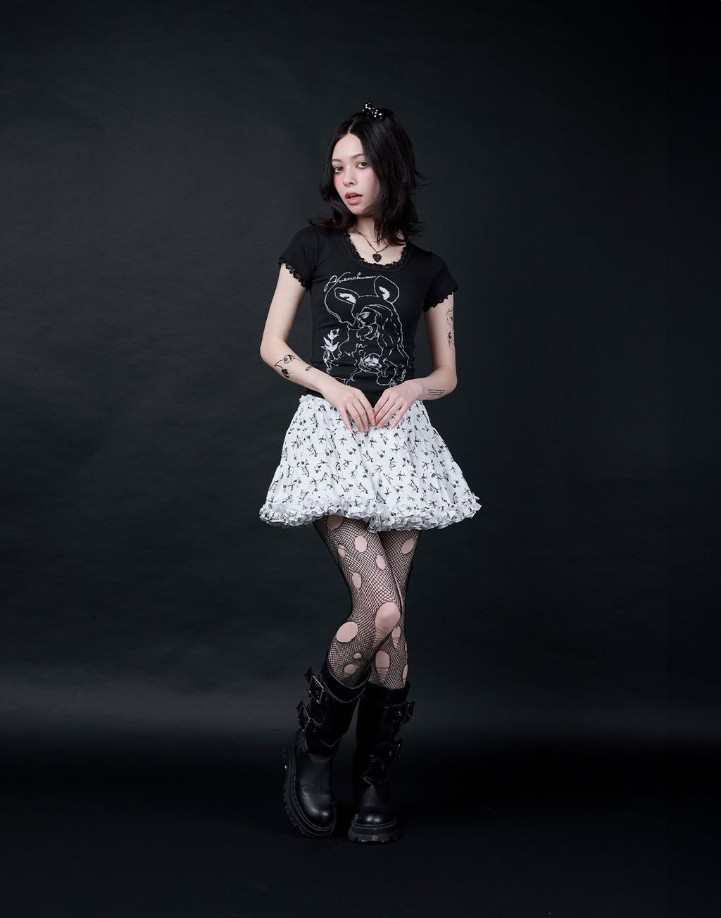 AVENCHUMU ERICO collaboration illustrated tutu skirt