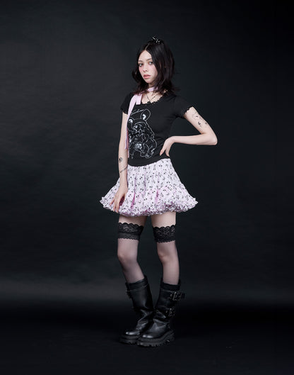 AVENCHUMU ERICO collaboration illustrated tutu skirt