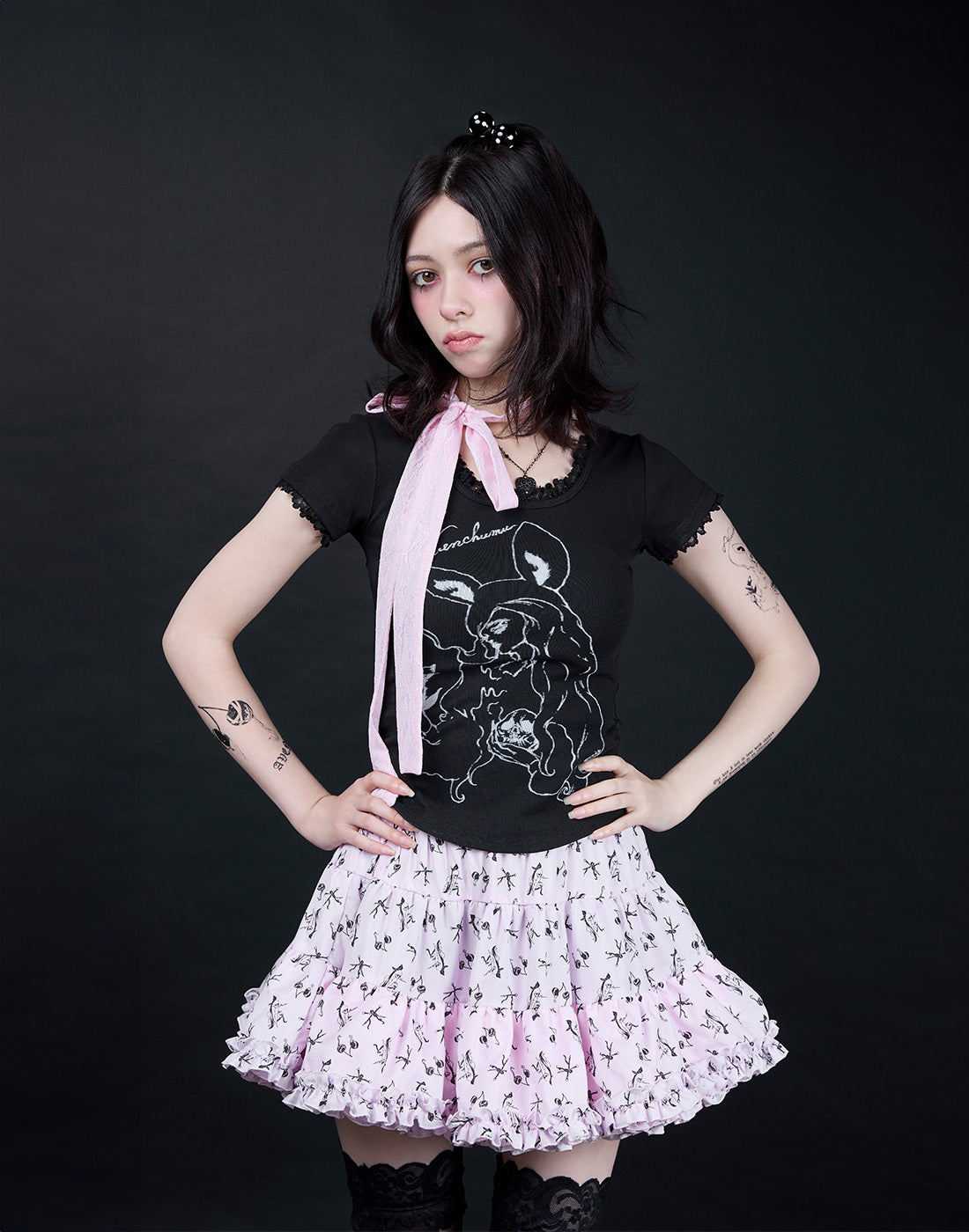 AVENCHUMU ERICO collaboration illustrated tutu skirt