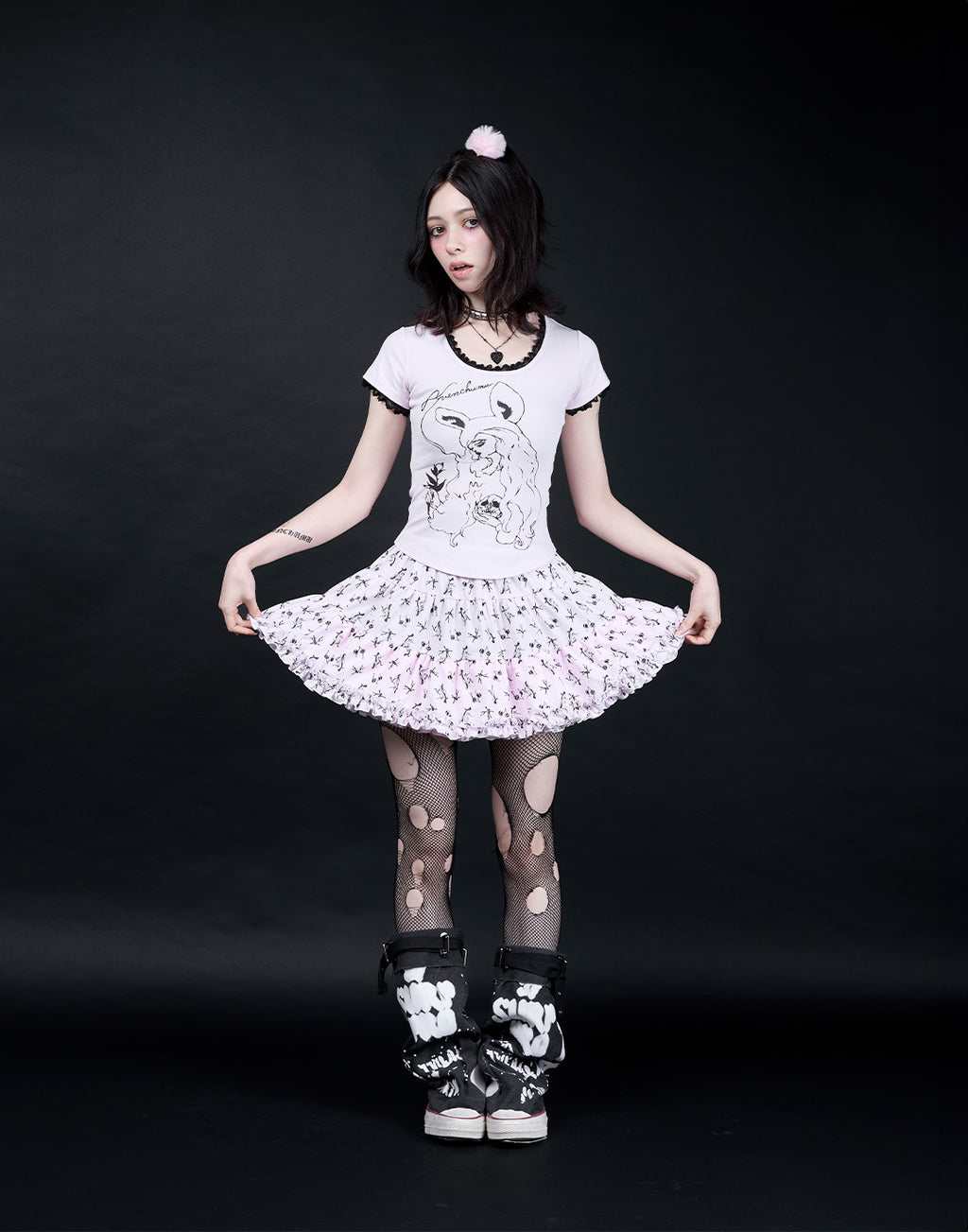 AVENCHUMU ERICO collaboration illustrated tutu skirt