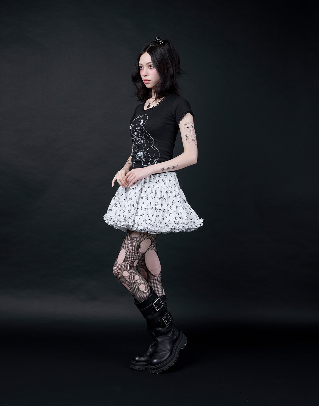 AVENCHUMU ERICO collaboration illustrated tutu skirt