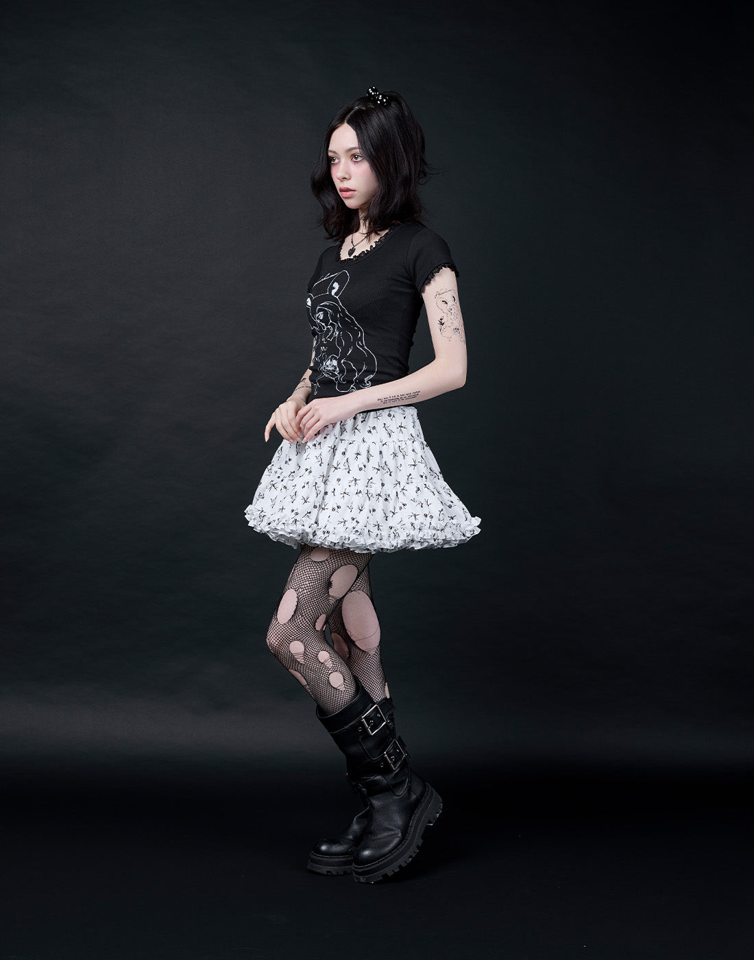 AVENCHUMU ERICO collaboration illustrated tutu skirt