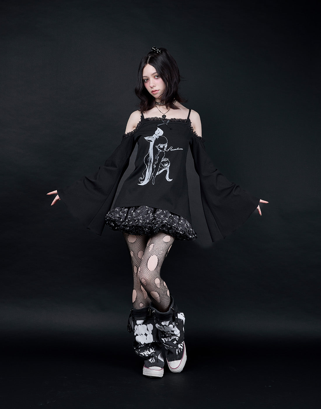 AVENCHUMU ERICO collaboration illustrated tutu skirt