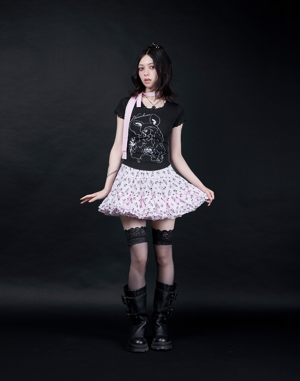AVENCHUMU ERICO collaboration illustrated tutu skirt