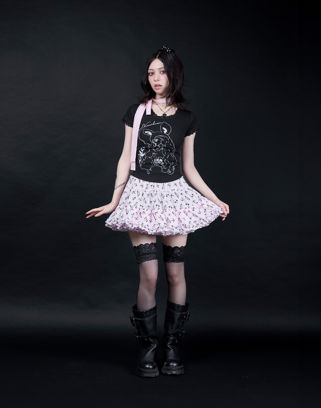 AVENCHUMU ERICO collaboration illustrated tutu skirt