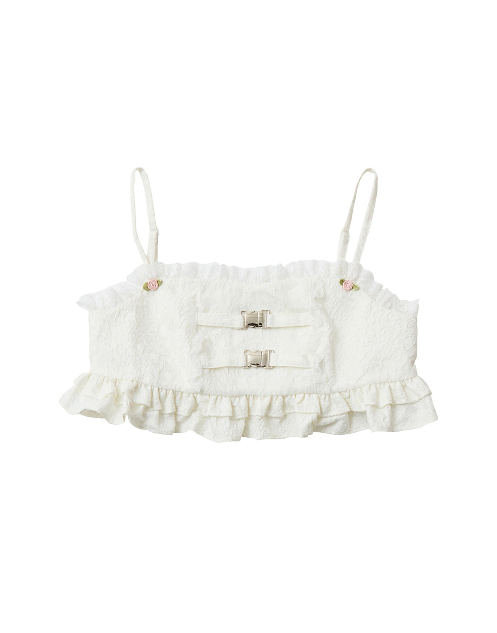 Lolime frill rose jacquard bustier