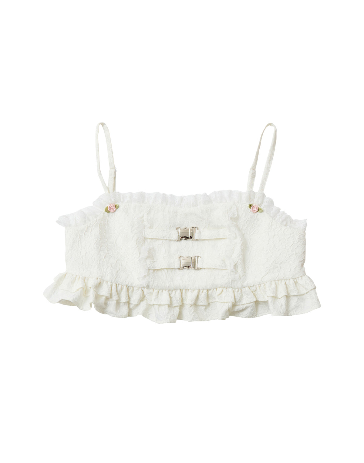 Lolime frill rose jacquard bustier