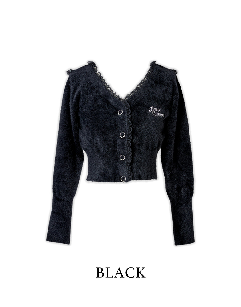 AVENCHUMU Body piercing button sailor shaggy knit cardigan