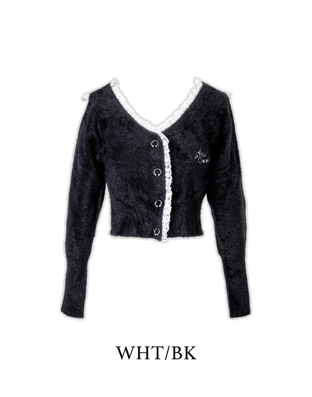 AVENCHUMU Body piercing button sailor shaggy knit cardigan